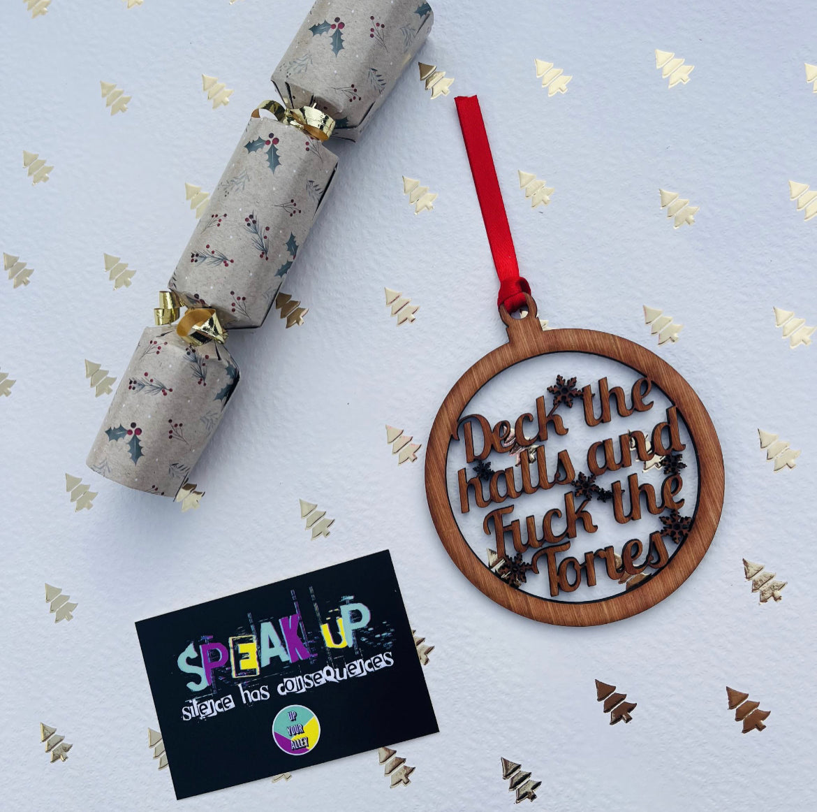 Deck The Halls & Fuck The Tories Christmas Decoration