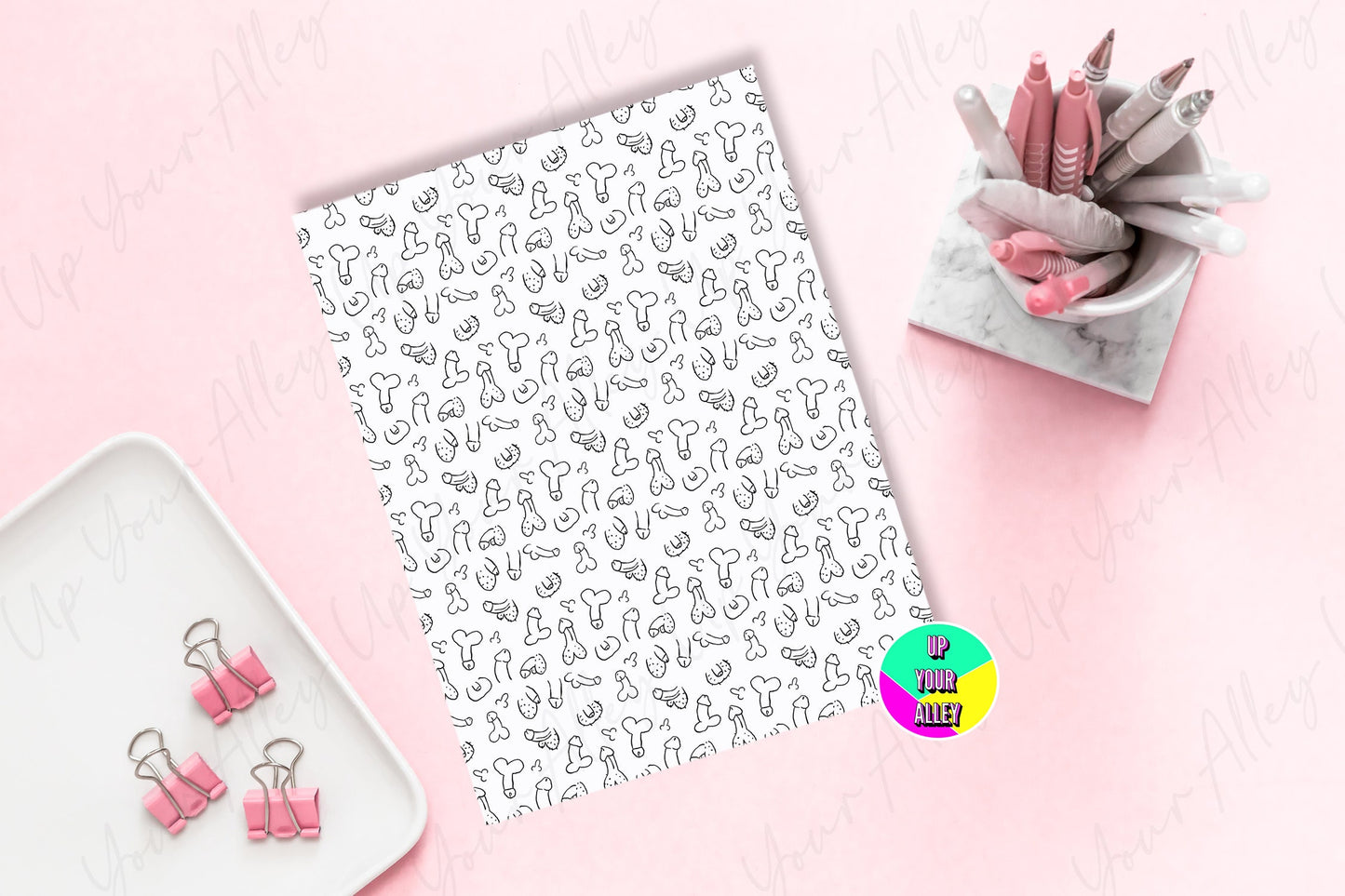 Penis Print Lined Notebook l Funny Gift l Rude Gift