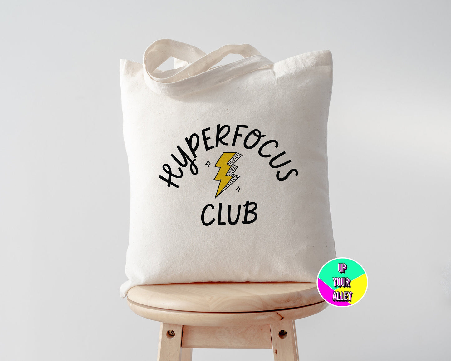 Hyperfocus Club l Eco Reusable Shopping Tote Bag l ADHD l Neurodiversity
