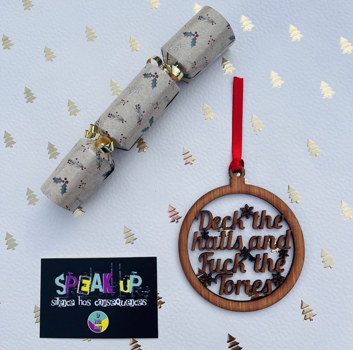 Fuck The Tories Funny Christmas Ornament Decoration l Tories Out l Anti Tory Xmas Tree Bauble l Rishi Sunak