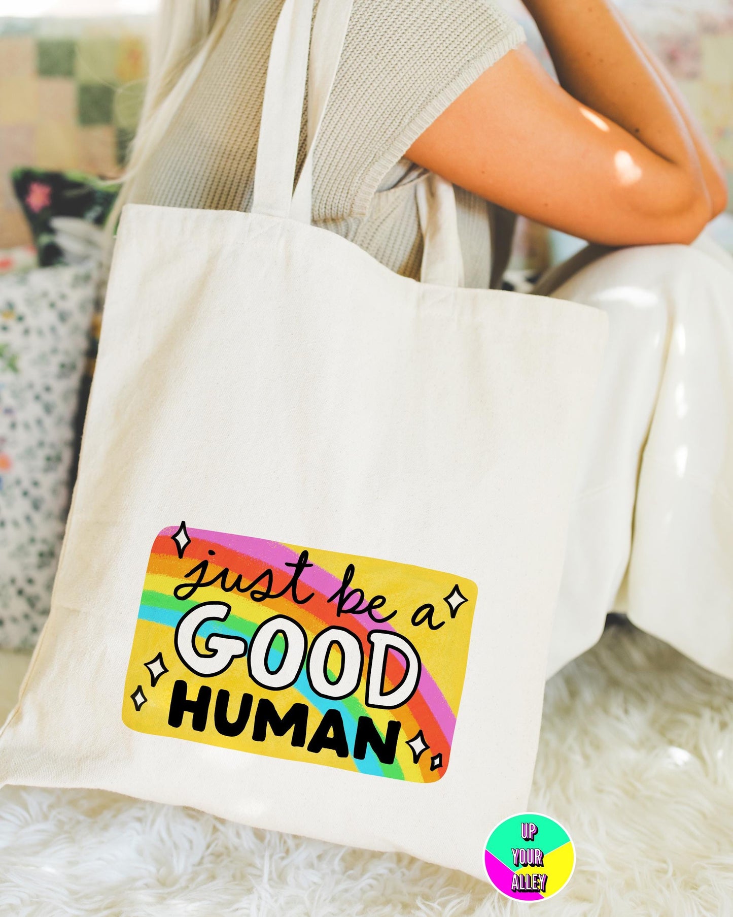 Just Be A Good Human Tote Bag l Feminist l Feminism l Anti Fascism l Social Justice l Reusable Eco Shopping Bag