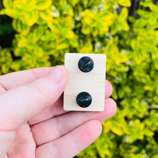 Never Ever Vote Tory Eco Wooden Pin Badge