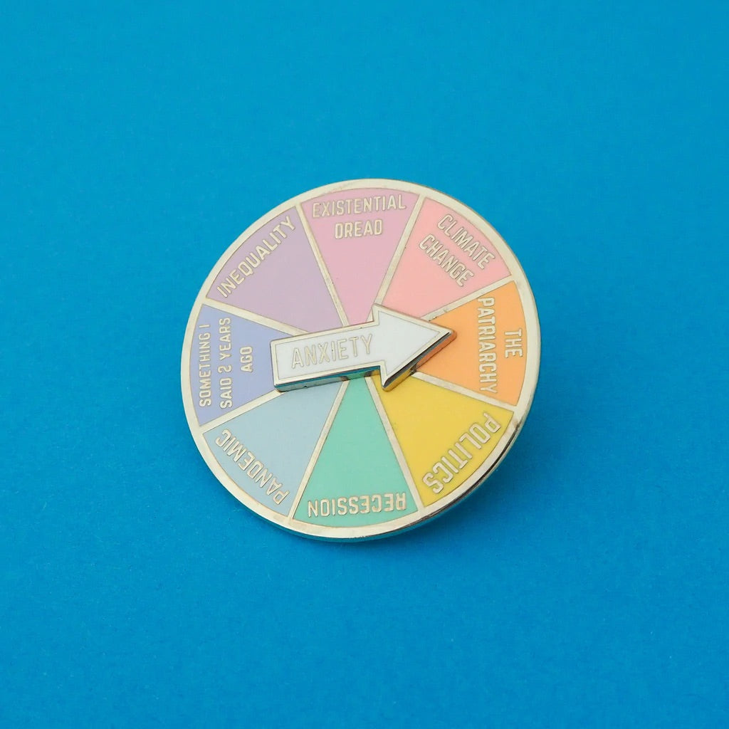 ANXIETY SPINNER ENAMEL PIN