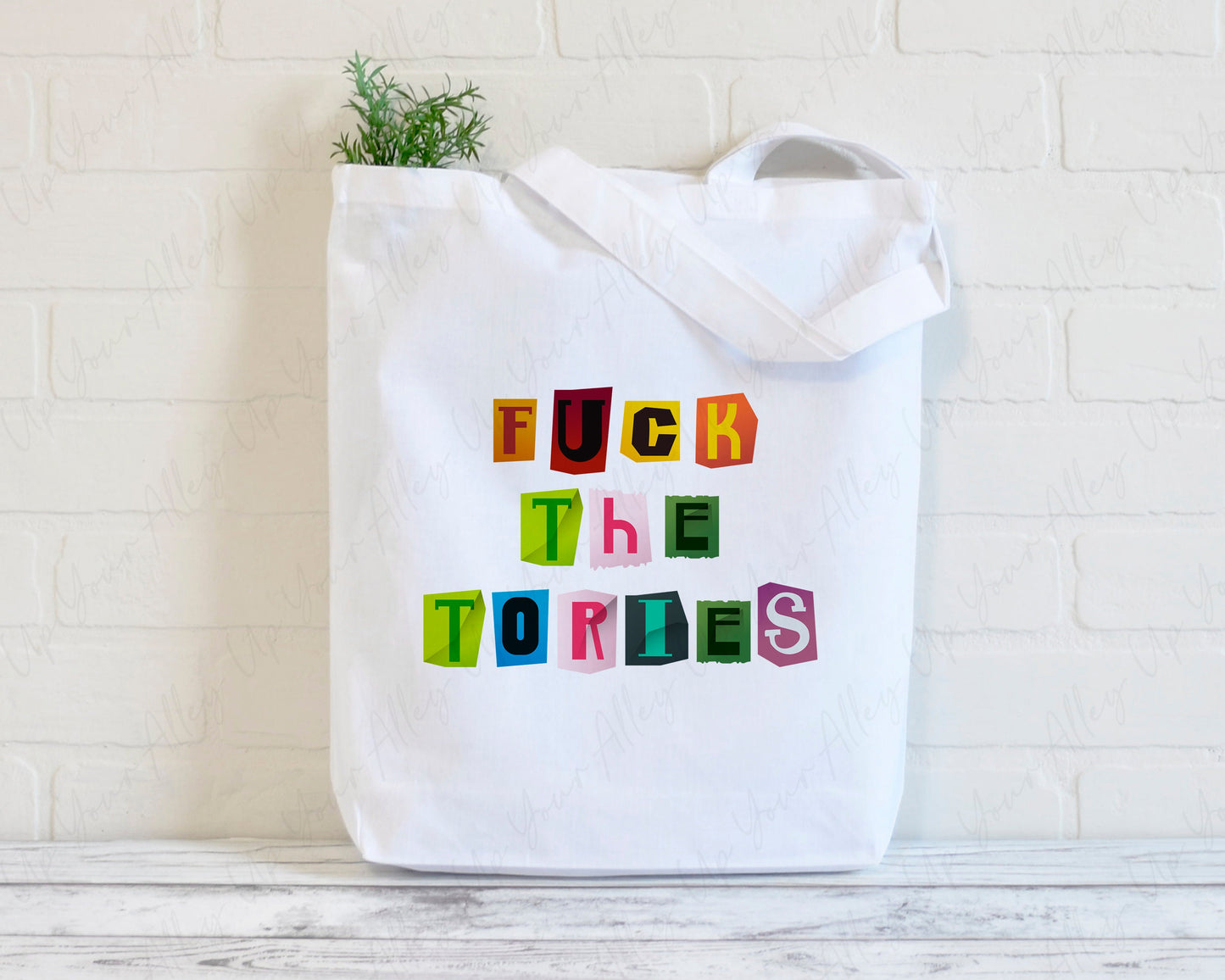 Fuck The Tories Ransom Tote Bag
