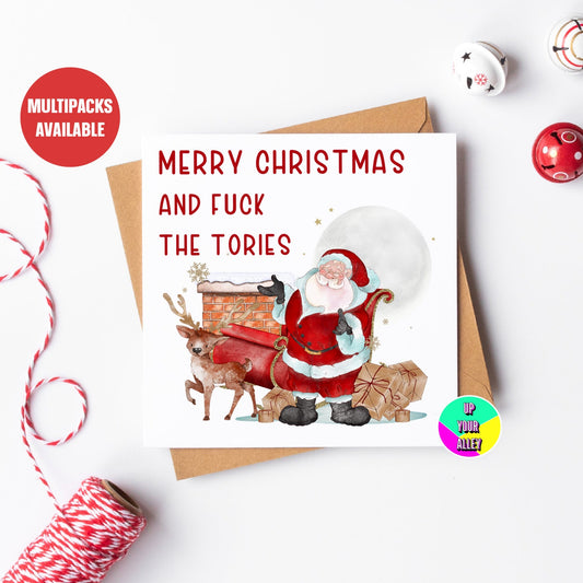 Multipack Merry Christmas And Fuck The Tories Christmas Cards
