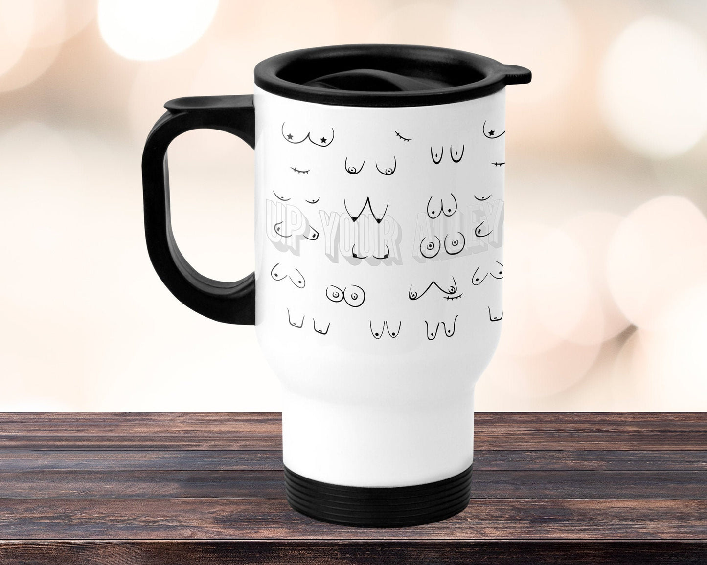 Boob Print Stainless Steel 14oz Travel Mug l Breastfeeding Gift l Feminist l Mastectomy