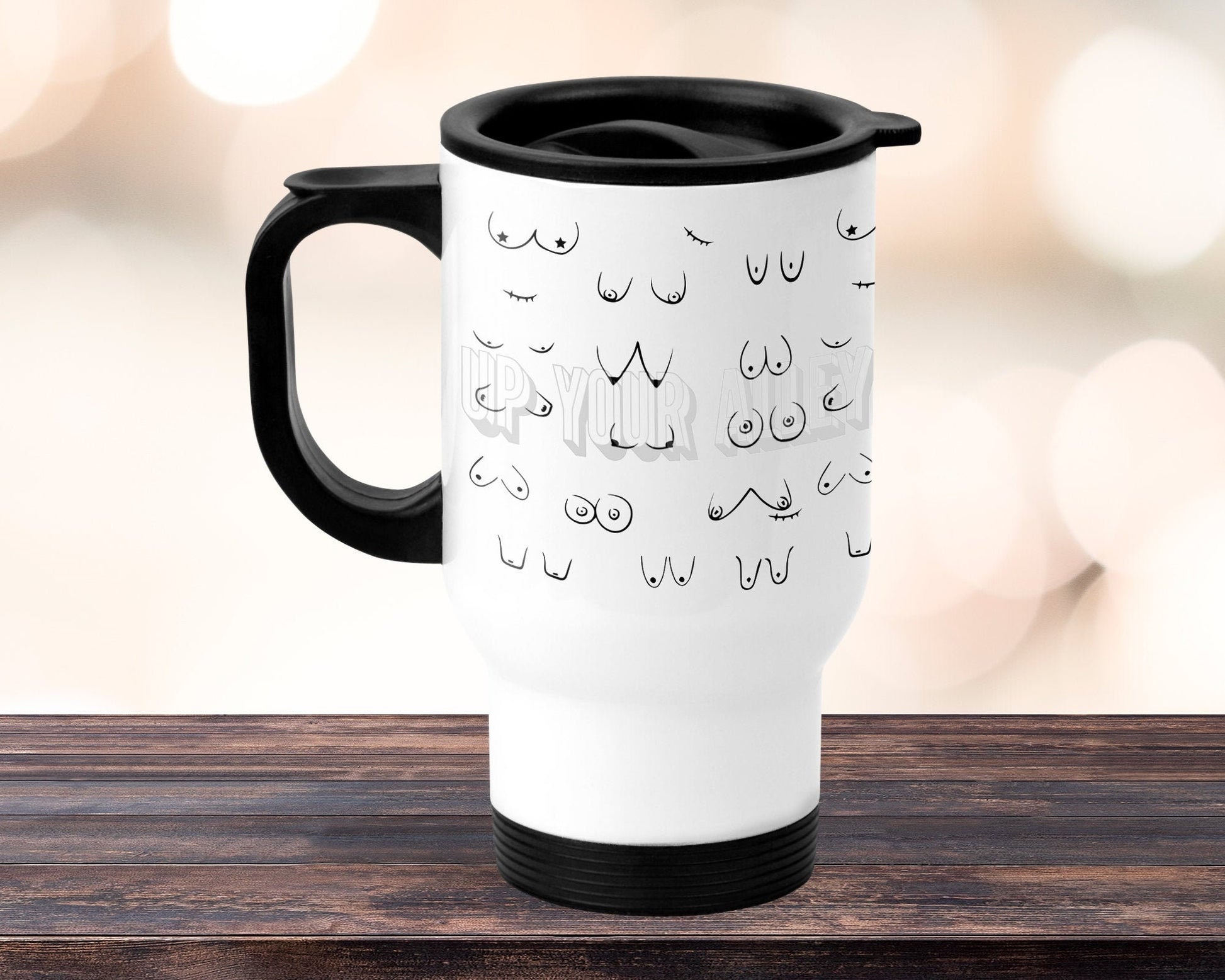 Boob Print Stainless Steel 14oz Travel Mug l Breastfeeding Gift l Feminist l Mastectomy