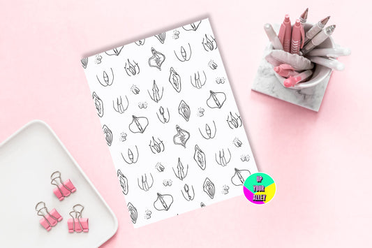 Vulva Print Lined Notebook l Feminist Gift
