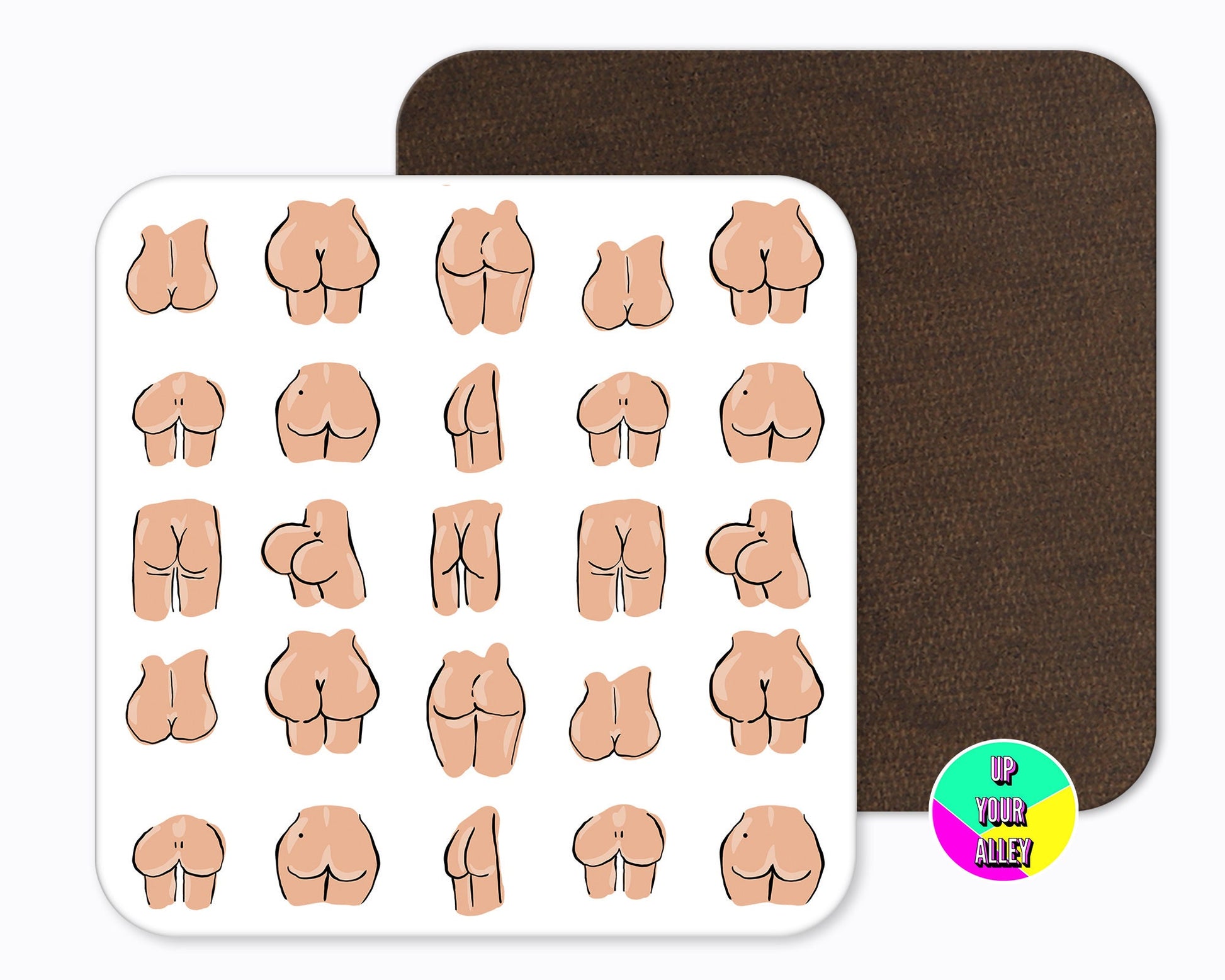Bum Drinks Coaster l Bottom l Ass l Funny Gift