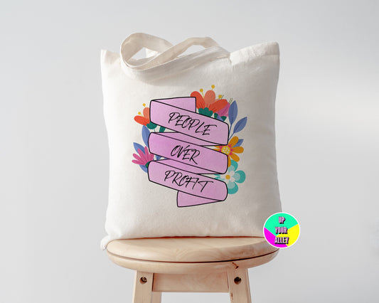 People Over Profit Tote Bag l Cost Of Living Crisis l Capitalist l Eco Reusable Shopping Bag