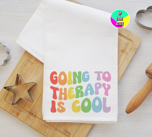 Therapy Is Cool Tea Towel l Home Accessories l Mental Health