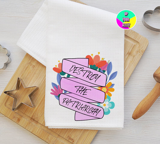 Destroy The Patriarchy Tea Towel l Feminist l Home Accessories