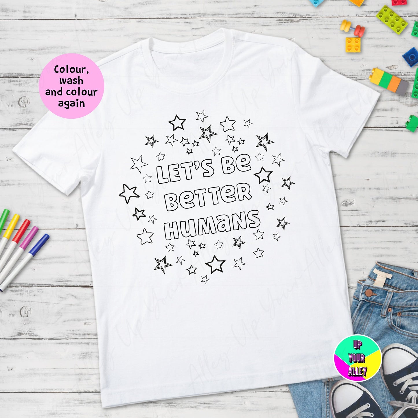 Let's Be Better Humans Colour Your Own T-shirt l Adult Tshirt l Social Justice l Human Rights
