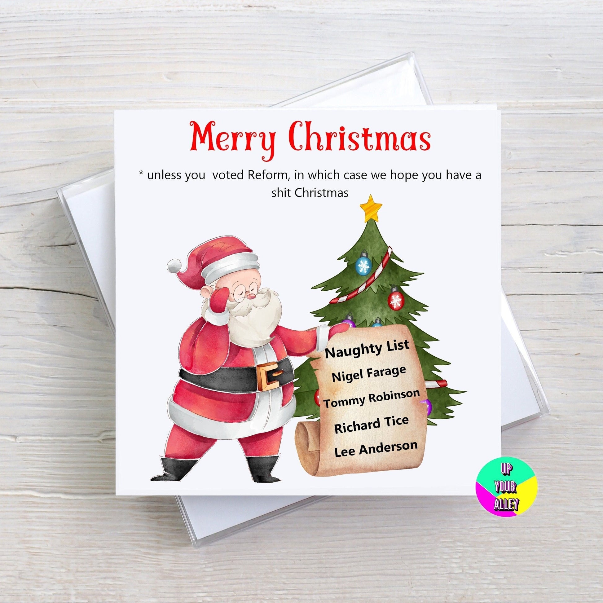 Reform Are On The Naughty List Funny Christmas Card