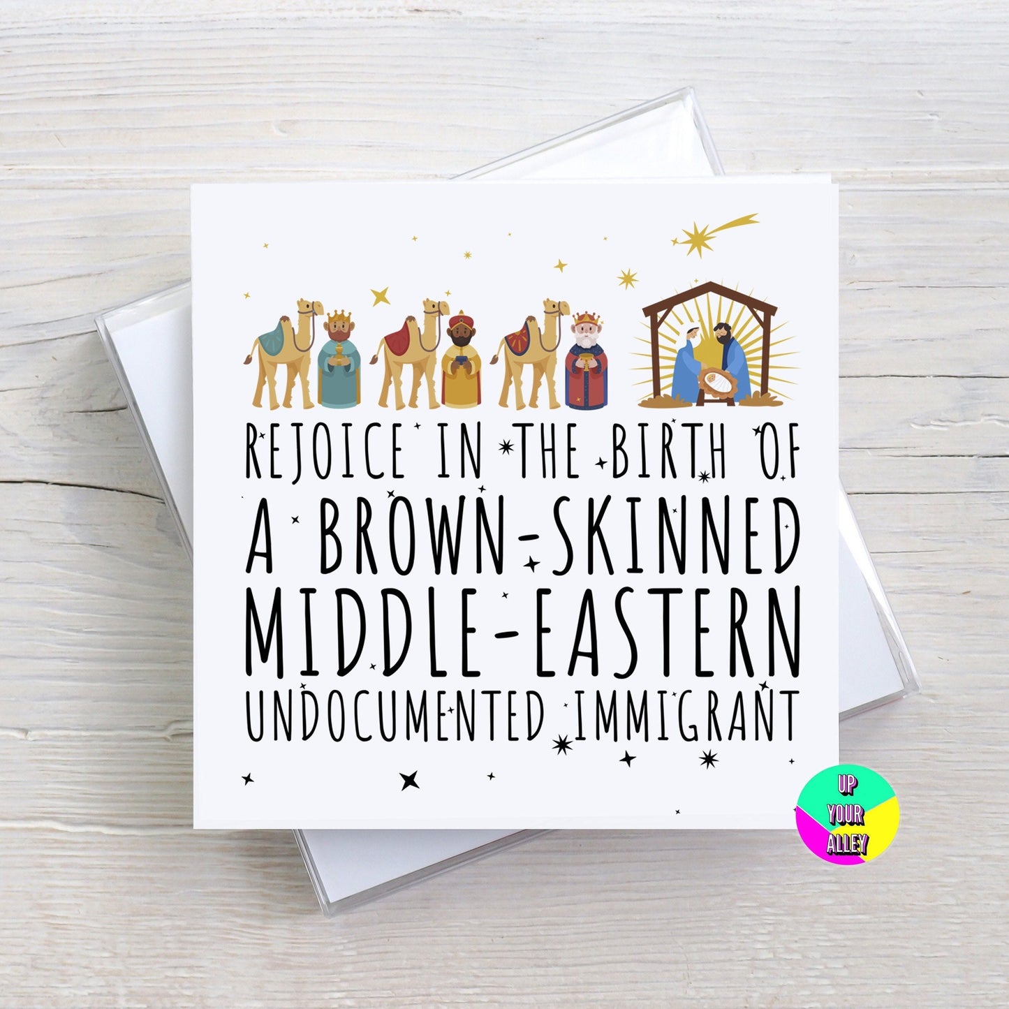 Jesus Was An Immigrant Funny Christmas Card