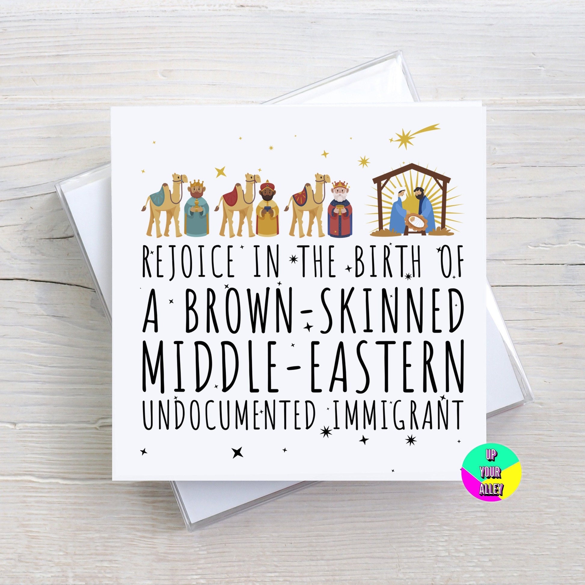 Jesus Was An Immigrant Funny Christmas Card