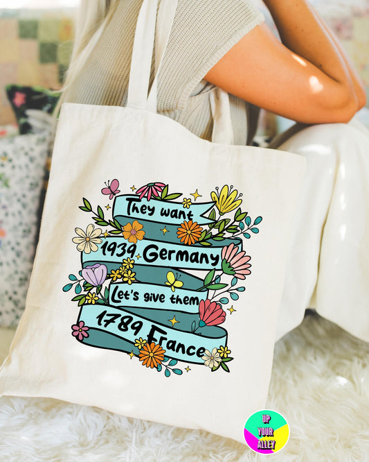 They Want 1939 Germany Tote Bag l Feminist l Feminism l Anti Fascism l Social Justice l Reusable Eco Shopping Bag
