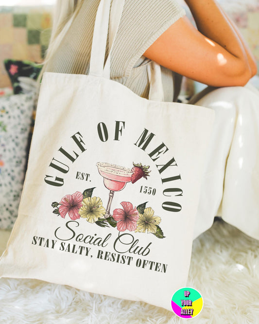 Gulf Of Mexico Tote Bag l Fuck Donald Trump l Human Rights l Democracy l Anti Fascism l Social Justice l Reusable Eco Shopping Bag
