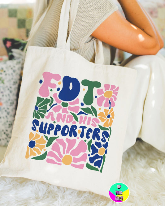 FDT And His Supporters Tote Bag l Fuck Donald Trump l Human Rights l Democracy l Anti Fascism l Social Justice l Reusable Eco Shopping Bag