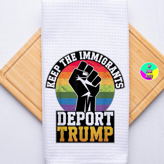 Deport Trump Tea Towel l Home Accessories l Feminist l Human Rights l Womens Rights l Anti Fascism l Trump l Musk