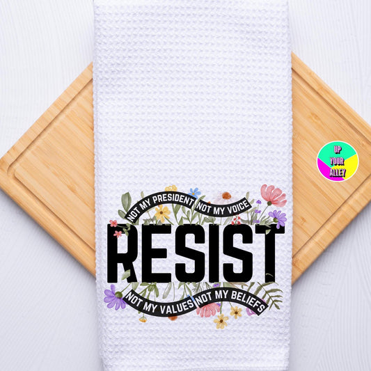 Not My President Tea Towel l Resist l Home Accessories l Feminist l Human Rights l Womens Rights l Anti Fascism l Fuck Trump l Musk