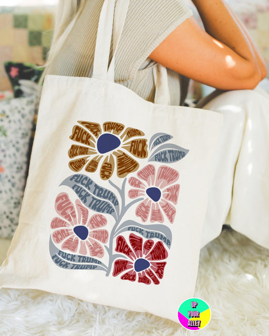Fuck Trump Tote Bag l Fuck Donald Trump l Human Rights l Democracy l Anti Fascism l Social Justice l Reusable Eco Shopping Bag