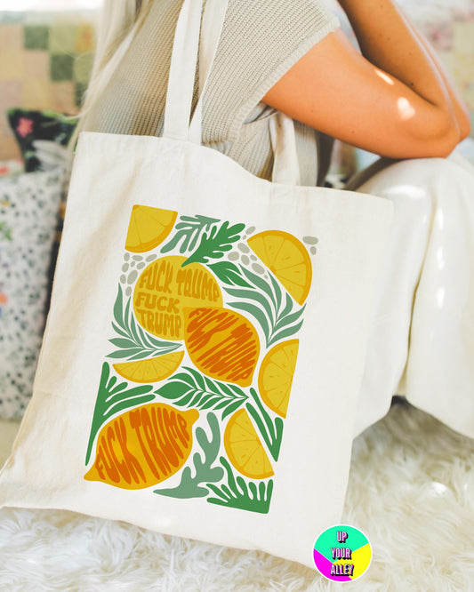 Fuck Trump Tote Bag l Fuck Donald Trump l Human Rights l Democracy l Anti Fascism l Social Justice l Reusable Eco Shopping Bag