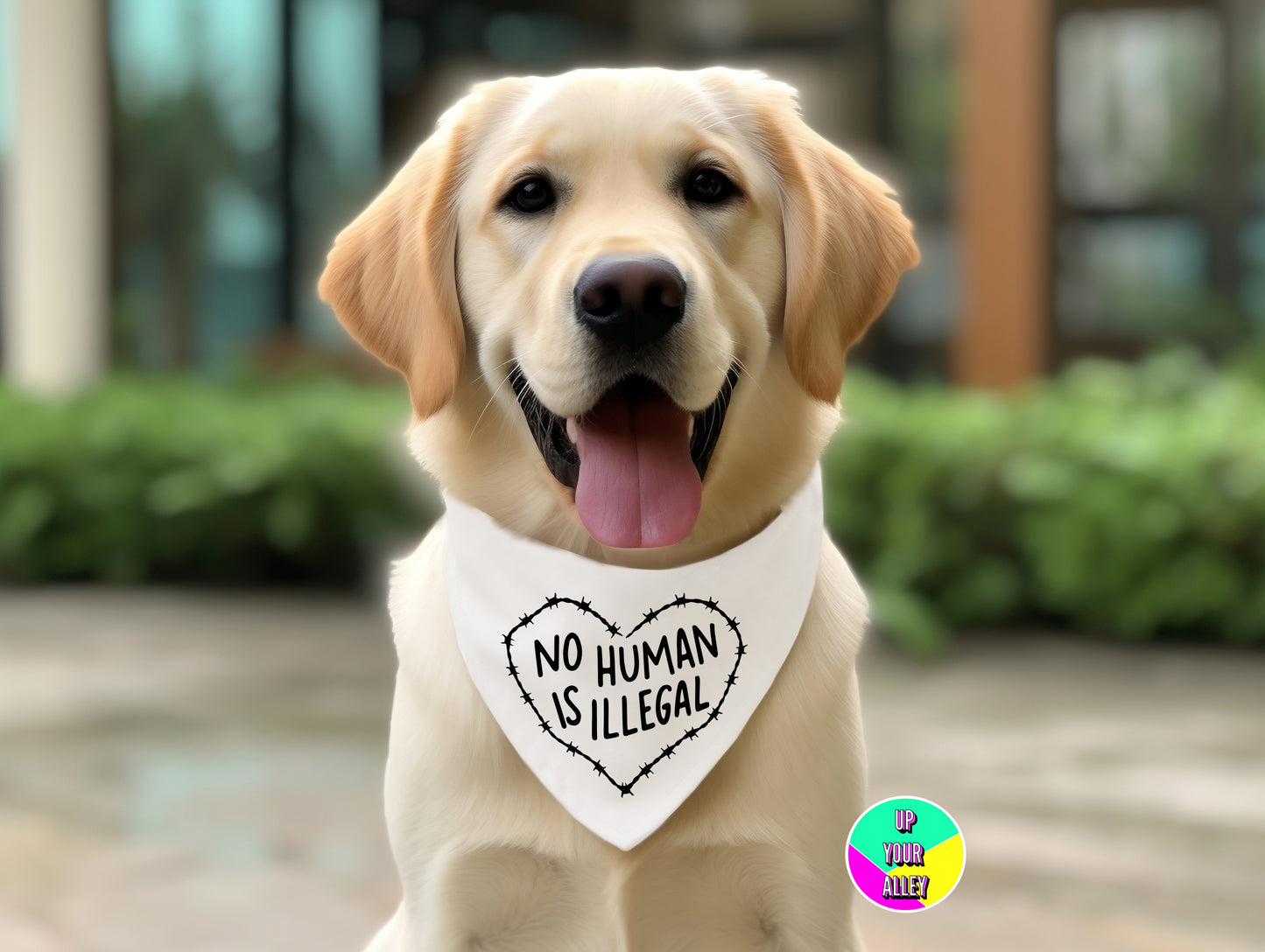 No Human Is Illegal Dog Bandana