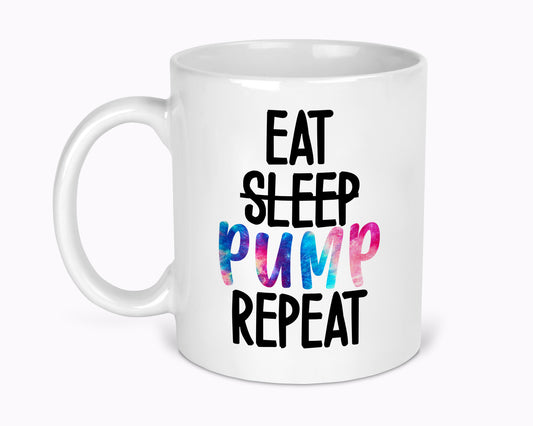 Eat Sleep Pump Repeat Breastfeeding 11oz Mug
