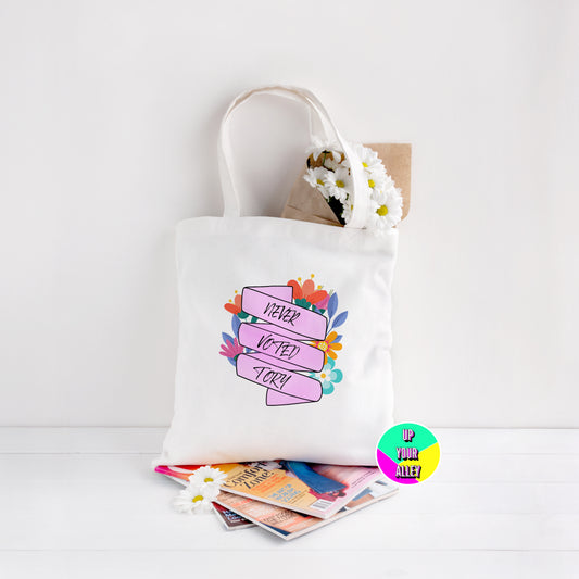Never Voted Tory Floral Ribbon Eco Tote Bag